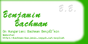 benjamin bachman business card